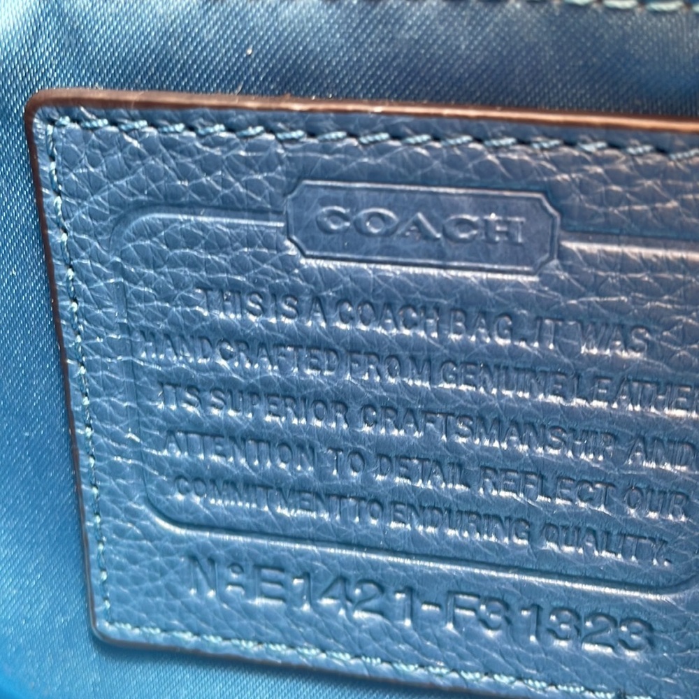 Large Cobalt Blue Coach Bag - Picture 4 of 4